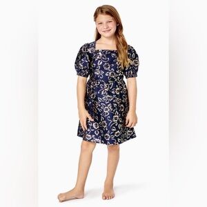 Lily Pulitzer mini kasslyn dress navy gold floral brocade